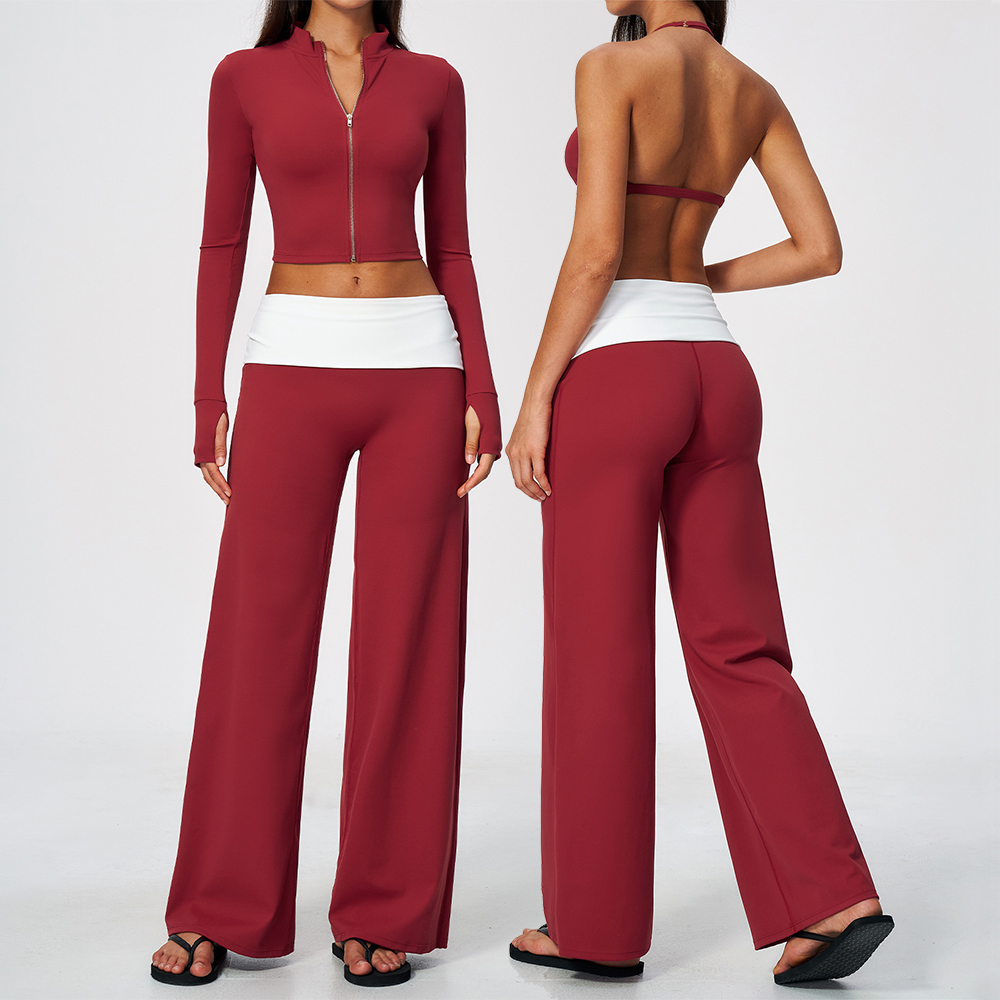 Yoga Of Fitness - Zip Jacket Wide Leg Pants 2
