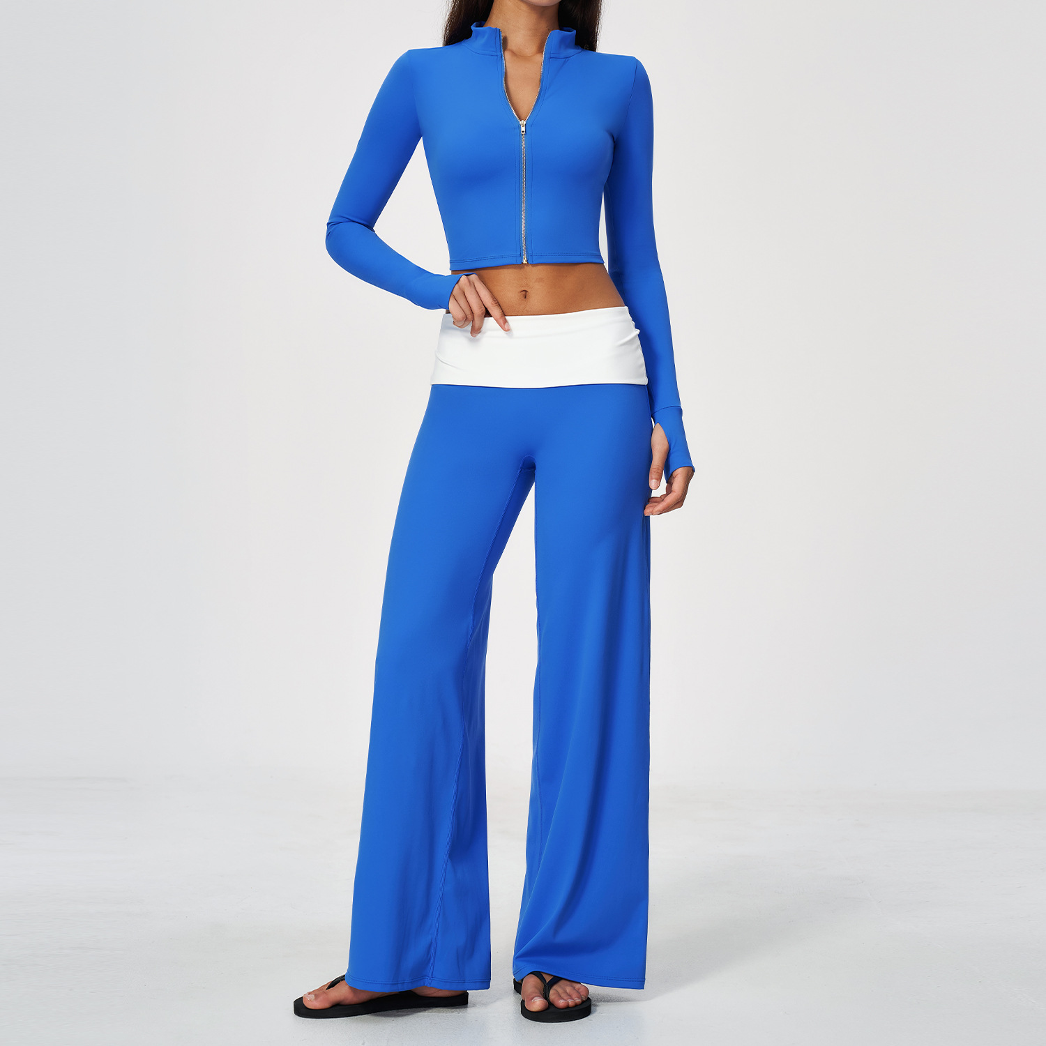 Zip Jacket Wide Leg Pants 2 Pi - đánh giá và giá Yoga Of Fitness