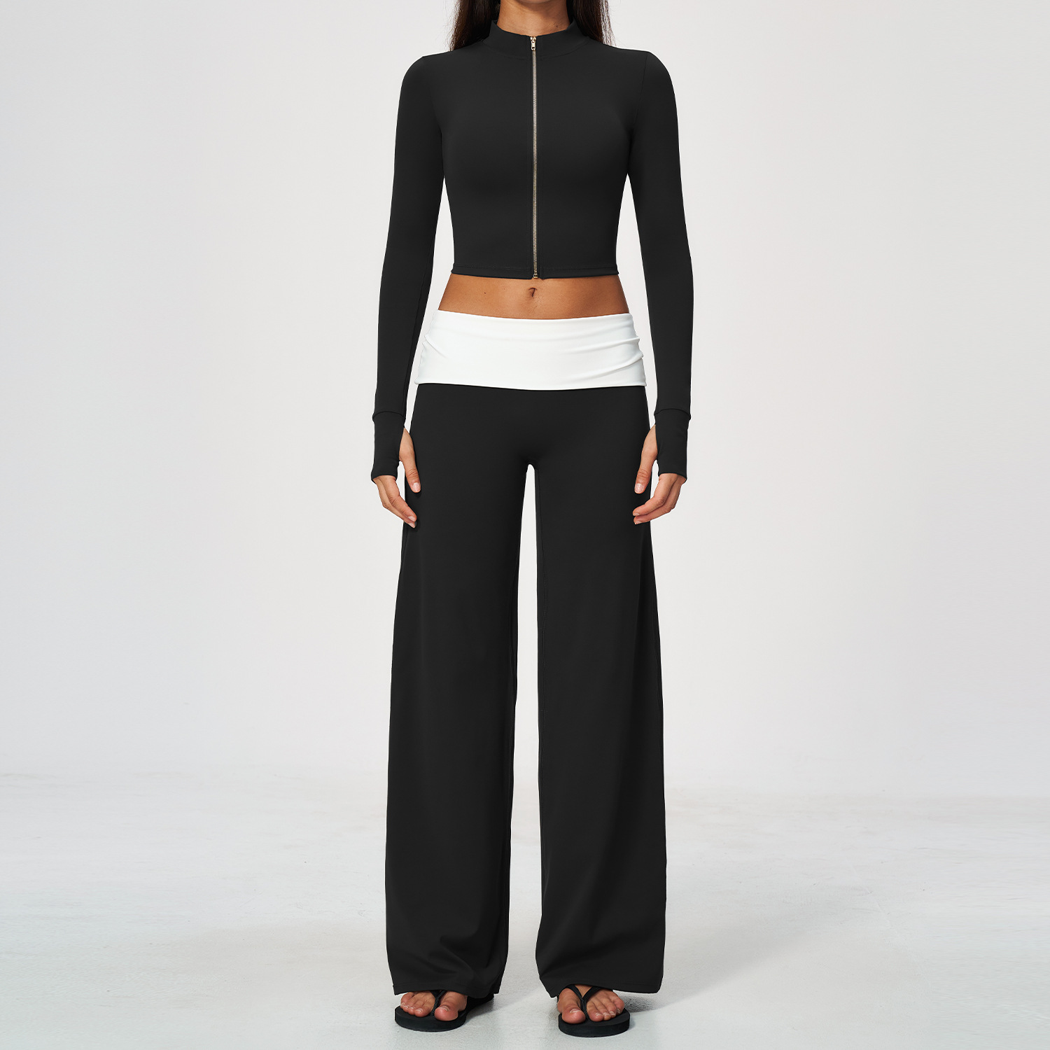 Zip Jacket Wide Leg Pants 2 Pi - đánh giá và giá Yoga Of Fitness